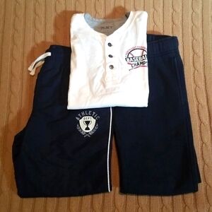 Children's Place Set - Boy's Long-sleeve Shirt, Wind Pants & Jogger, Size 5/6